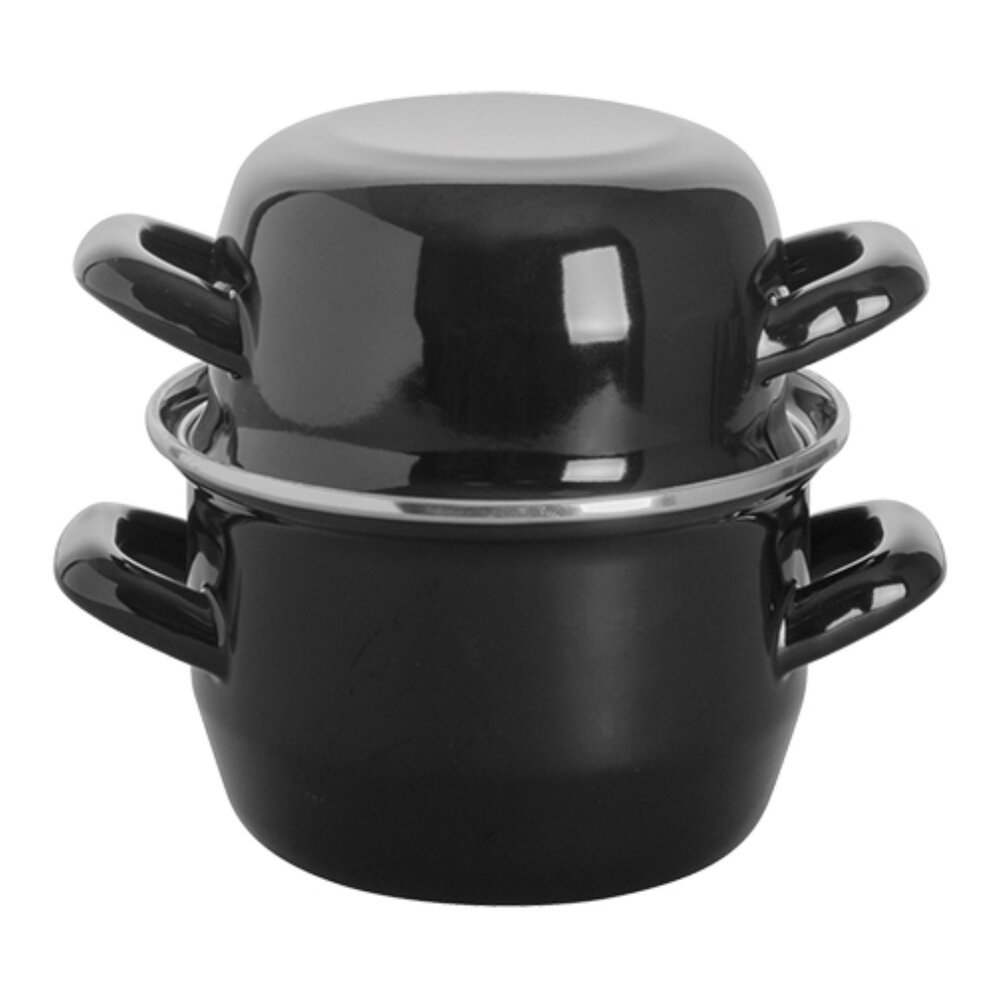 Emga Mosselpan | Geëmailleerd | 0.9l | Div. Warmtebronnen | Incl. Deksel | ø120mm