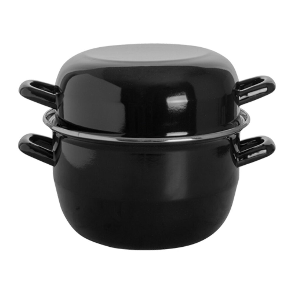 Emga Mosselpan | Geëmailleerd | 3.3l | Div. Warmtebronnen | Incl. Deksel | ø200mm