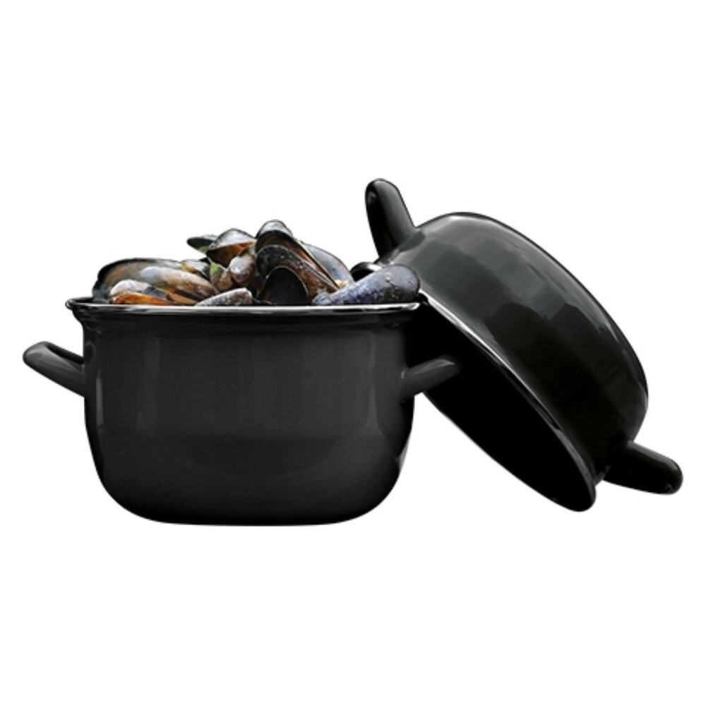 Emga Mosselpan | Geëmailleerd | 3.3l | Div. Warmtebronnen | Incl. Deksel | ø200mm