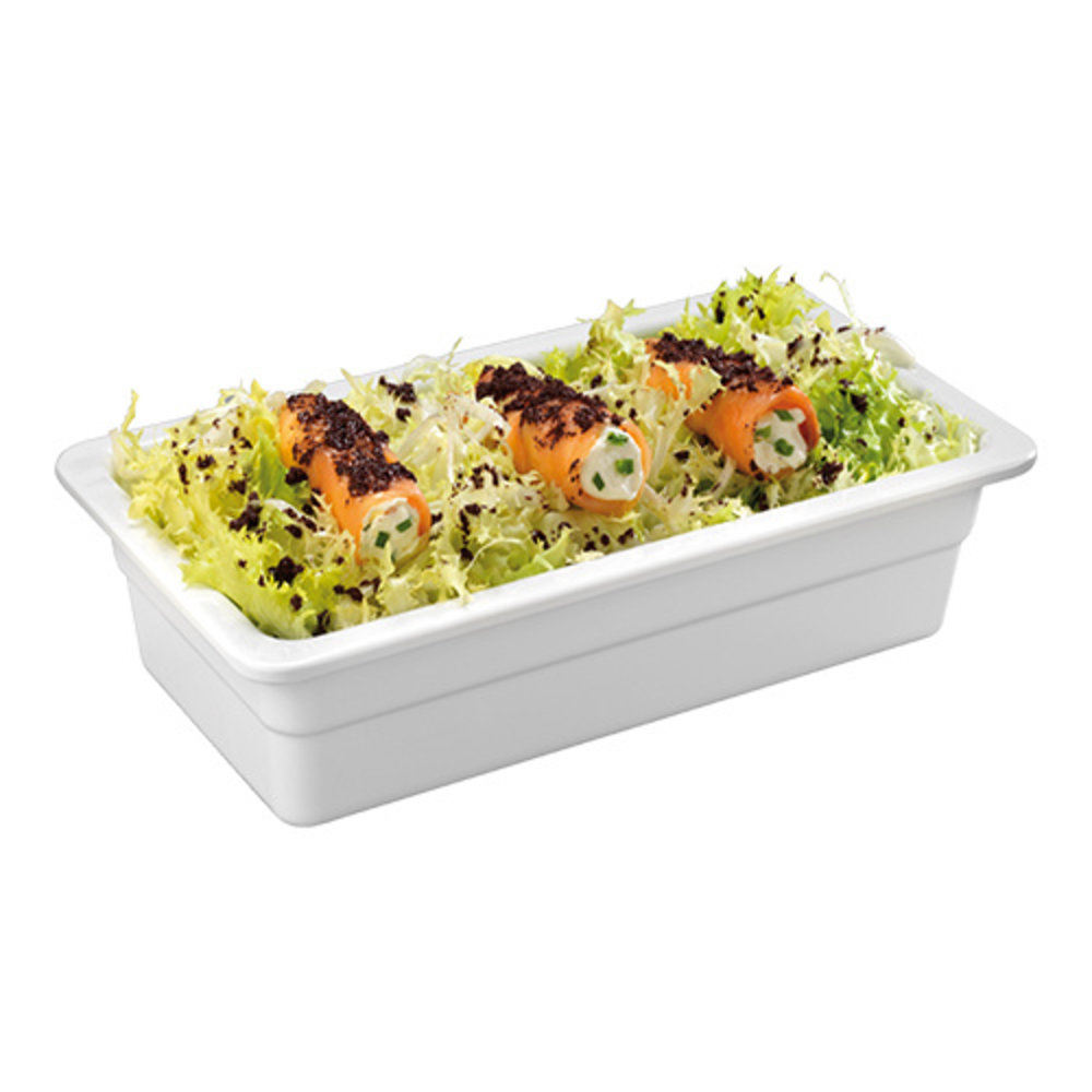Emga Gastronorm Bak Wit Melamine | 1/4 GN | 26,5x16,2x6,5(h)cm