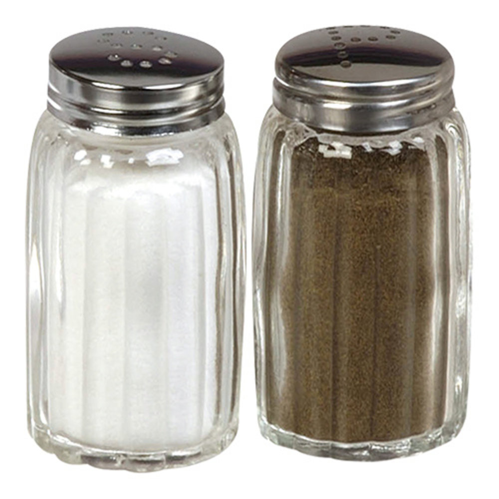 Emga Peper + Zoutstrooier | Rvs/glas | 70(h)mm