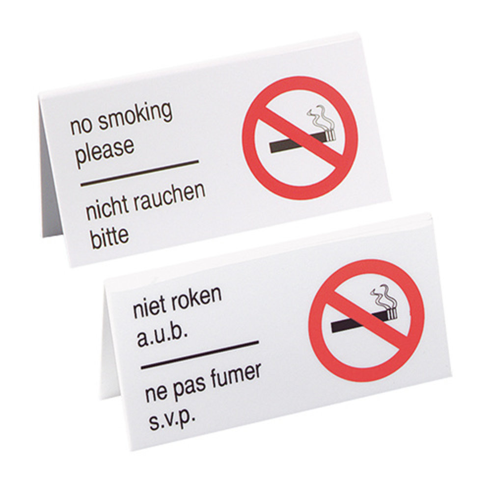 Emga Tafelbordje | Niet Roken A.u.b. | Kunststof | 2-zijdig | 130x65(h)mm