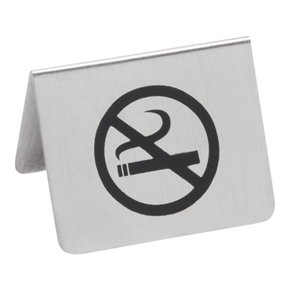 Emga Tafelbordje | No Smoking | Rvs | 2-zijdig | 55x45(h)mm
