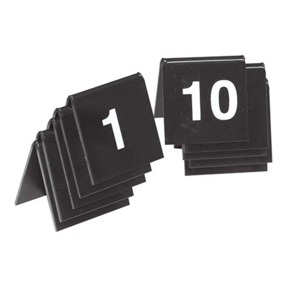 Emga Tafelnummer | 1 T/m 10 | Kunststof | Zwart | 2-zijdig | 40x40(h)mm