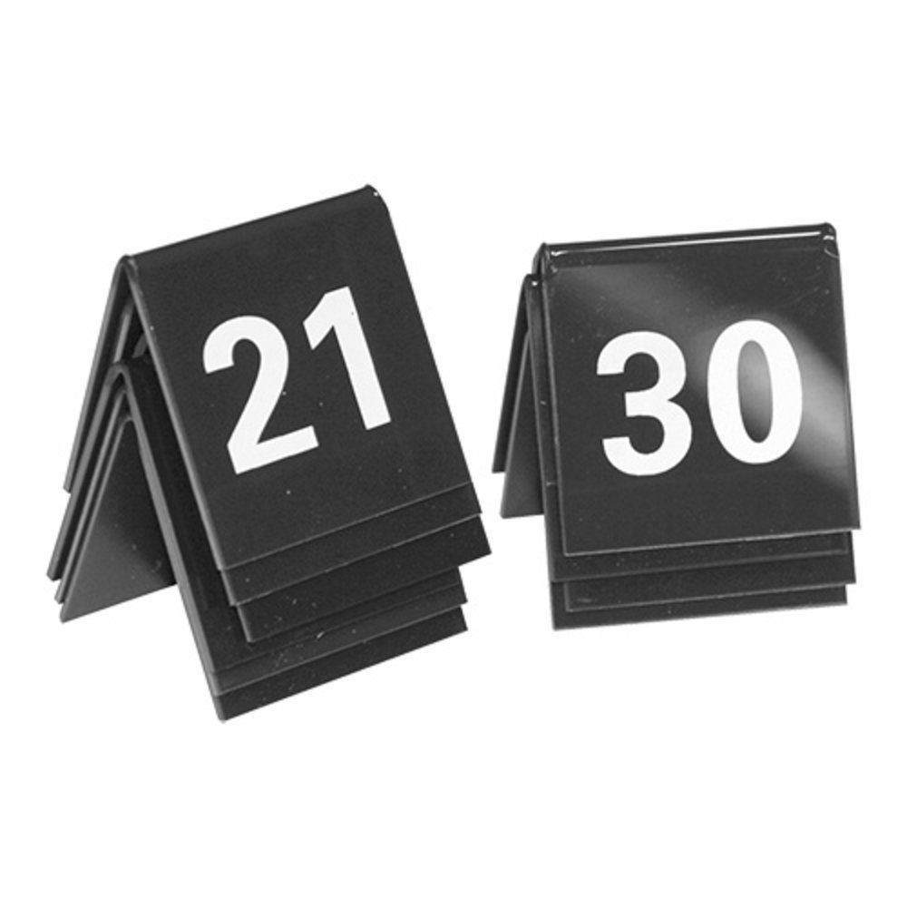Emga Tafelnummer | 21 T/m 30 | Kunststof | Zwart | 2-zijdig | 40x40(h)mm