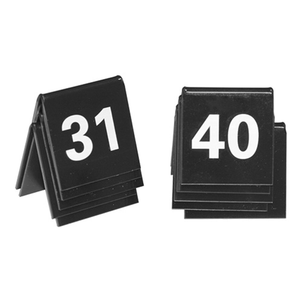 Emga Tafelnummer | 31 T/m 40 | Kunststof | Zwart | 2-zijdig | 40x40(h)mm