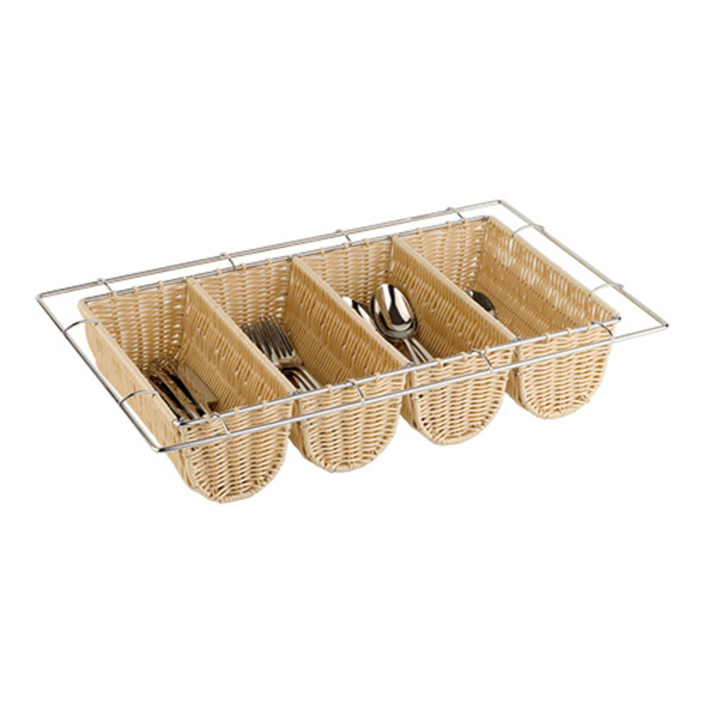 Emga Bestekmand | Polyratten + Verchroomd | 1/1 GN | 530x325x100(h)mm