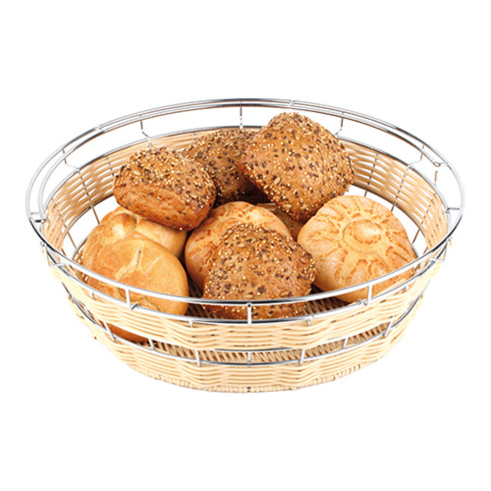 Emga Broodmand | Polyrattan | Verchroomd | Rond | ø400x80(h)mm