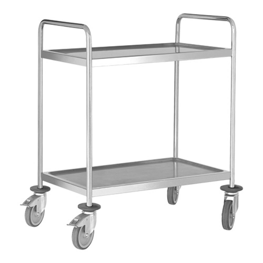 Emga Serveerwagen | Rvs | 2 Niveaus (800x500) | 4 Wielen (geremd) | 880x580x1015(h)mm