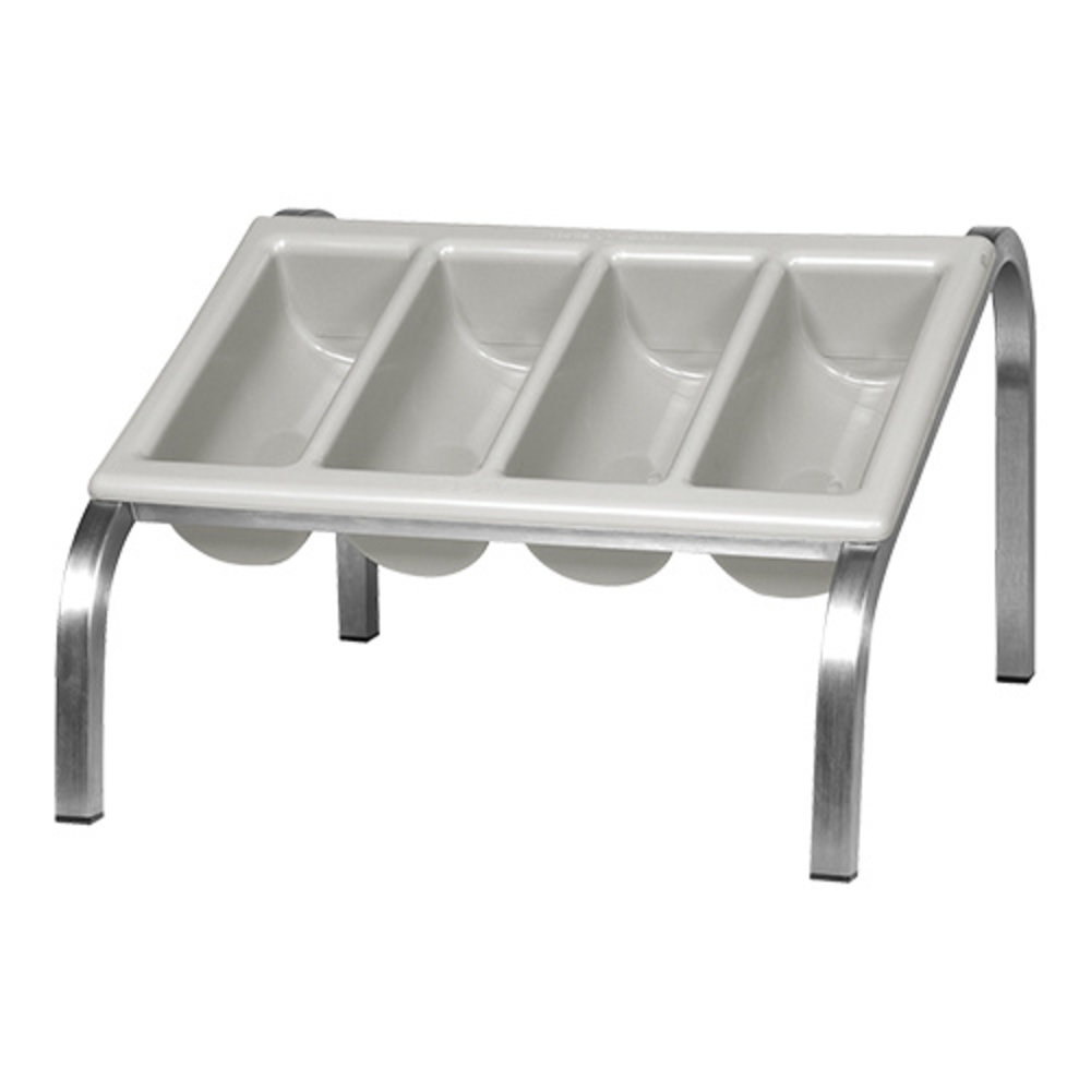 Emga Bestekbak + Standaard | Rvs/kunststof | 4 Compartimenten | 526x510x328(h)mm