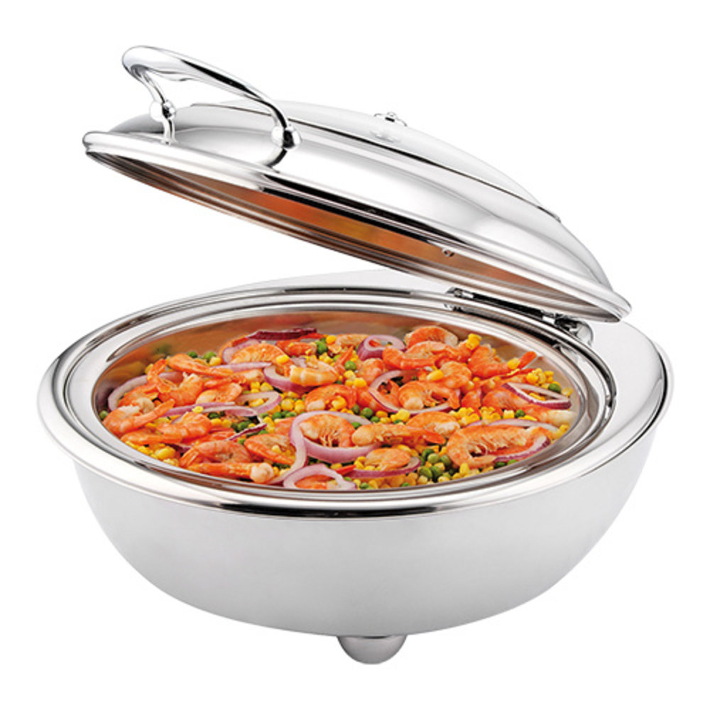 Emga Chafing Dish Elektrisch Rvs Rond 6,8l | Incl. Elektr. Verhittingselement | 360w | 510x450x250(h)mm
