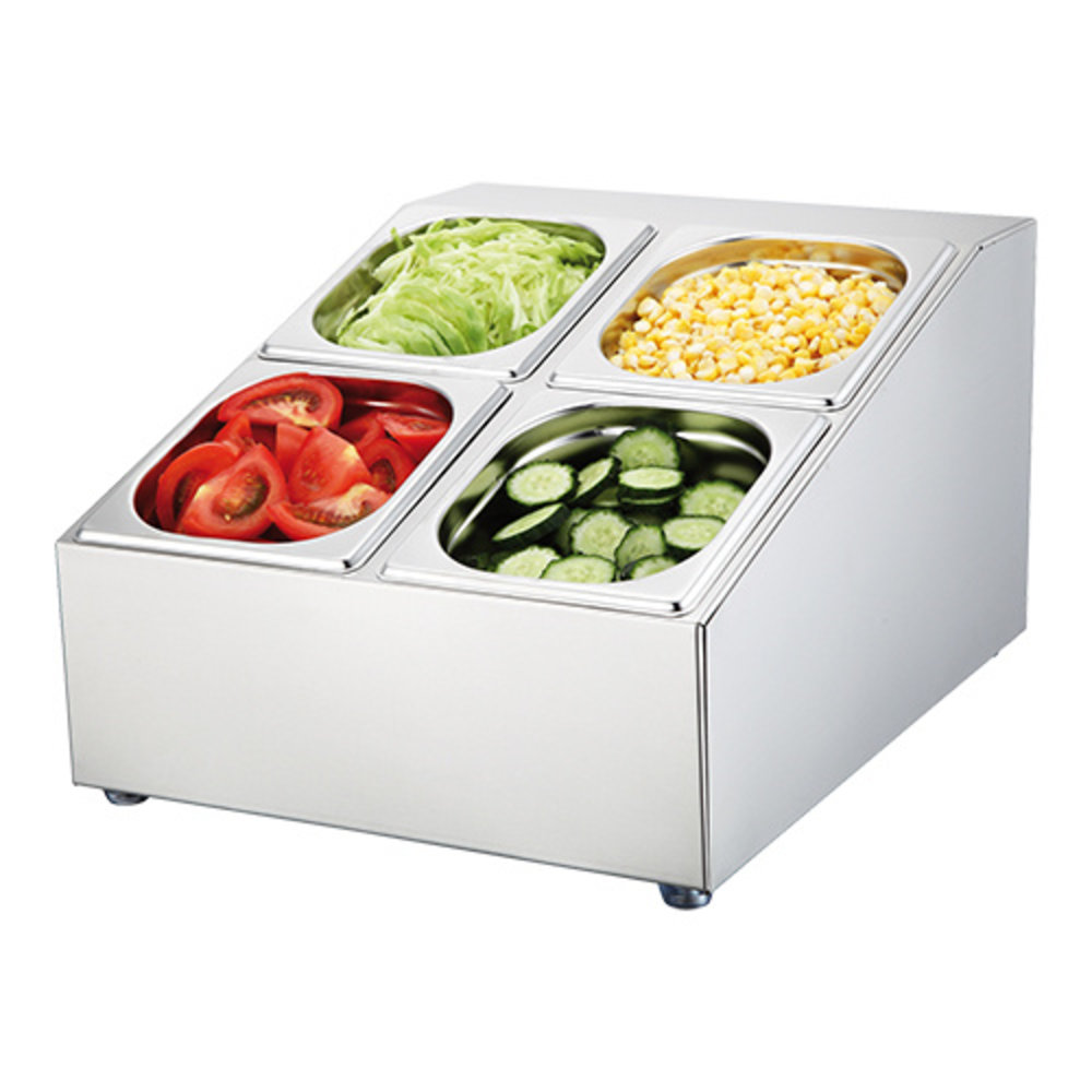 Emga Bar Garneerunit Rvs | 4x 1/6 GN | 34,5x43x25(h)cm