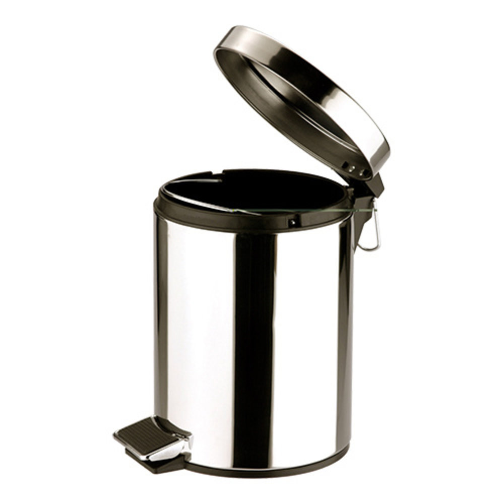 Emga Pedaalemmer | Rvs (glanzend) | 3L | Klapdeksel | ø170x270(h)mm