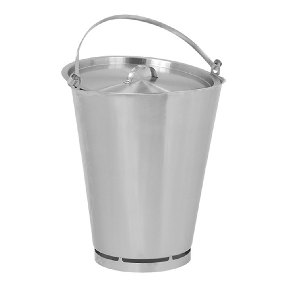 Emga Emmer Rvs Met Stootrand en Maatverdeling 15l - ø35x35(h)cm