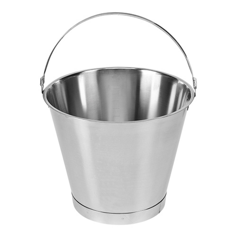 Emga Emmer | 12l | Rvs | Stootrand | Maatverdeling | ø310x290(h)mm