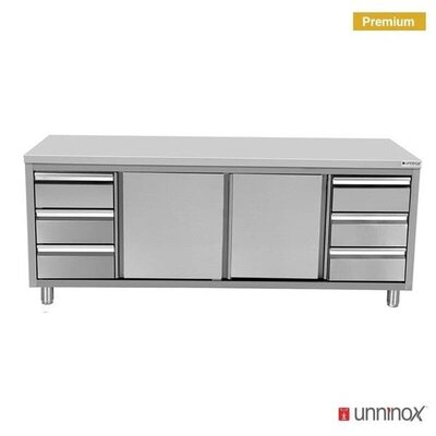 Rvs Werkbank Met Schuifdeuren